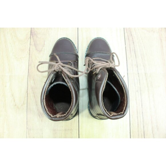 Equistar Brown Leather Lace Up Cap Toe Ankle Paddock Boots Size 12 - Picture 7 of 9
